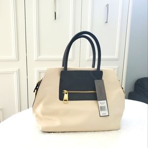 Cream and Black Perlina Satchel